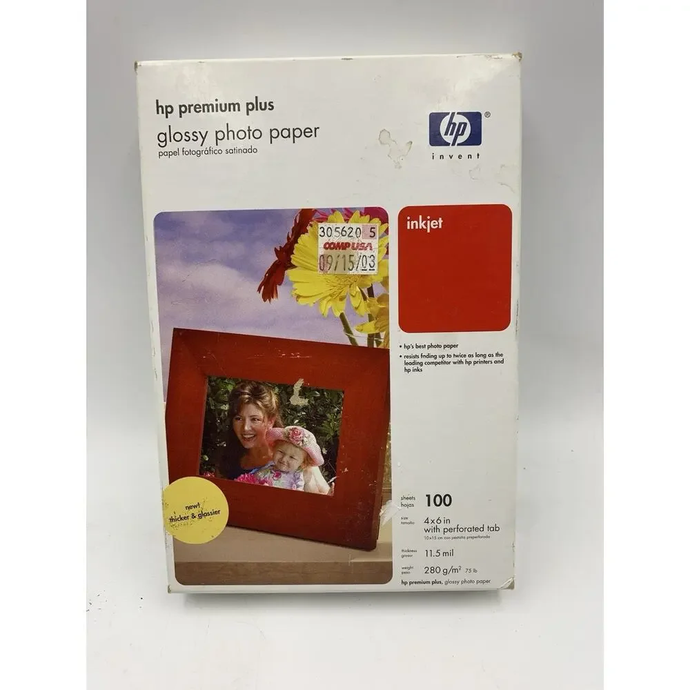 *NEW* HP Premium Plus Photo Paper CR668A- Glossy 4x6 - 100 Sheets